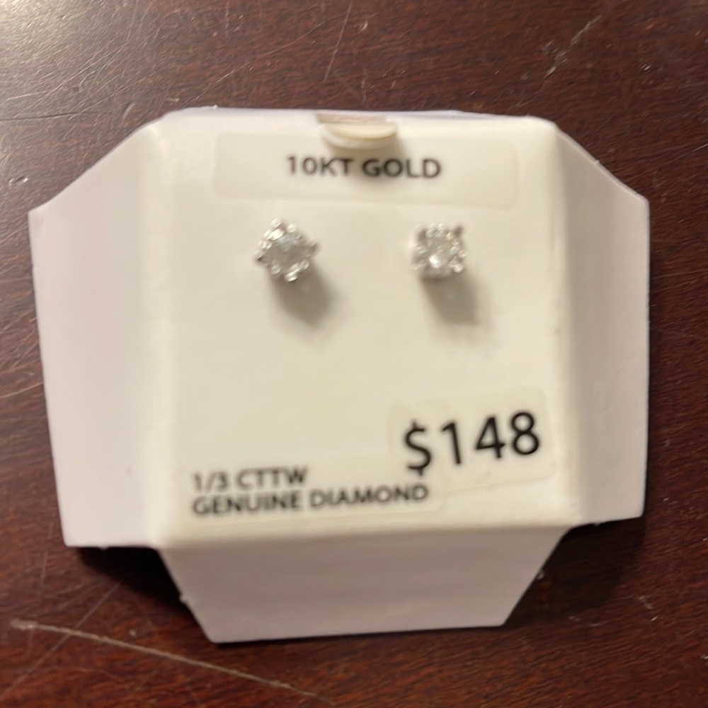 Unisex earrings diamond 1/3 cttw